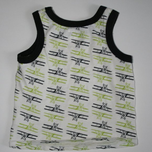Airplanes! Black & Green Tank Shirt 18m Boy - Picture 3 of 7